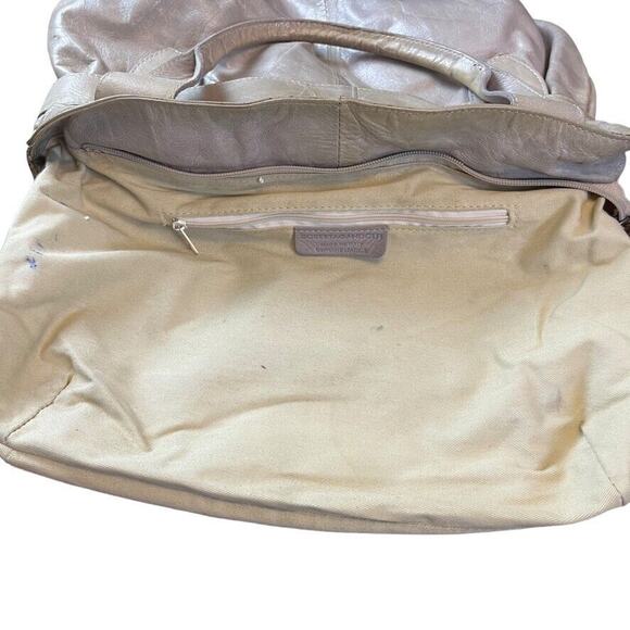 Roberta Gandolfi Womens Gray Handbag Purse Shoulder Bag Satchel Leather Bow - Picture 15 of 16